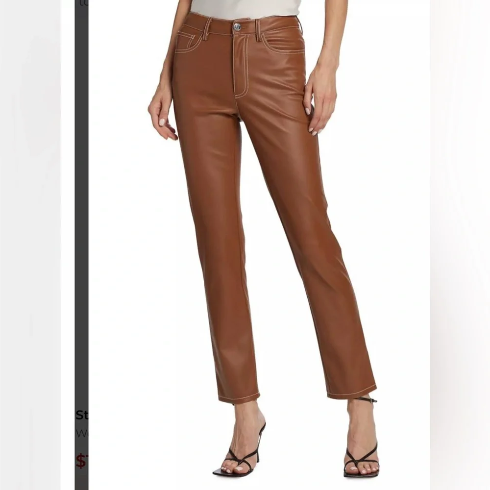 Staud -Women’s Elliot Faux Leather Pants (New!) - Picture 4 of 10
